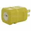 Ac Works NEMA 5-15P 15A 125V Clamp Style Square Household Plug with UL, C-UL Approval in Yellow ASQ515P-YW